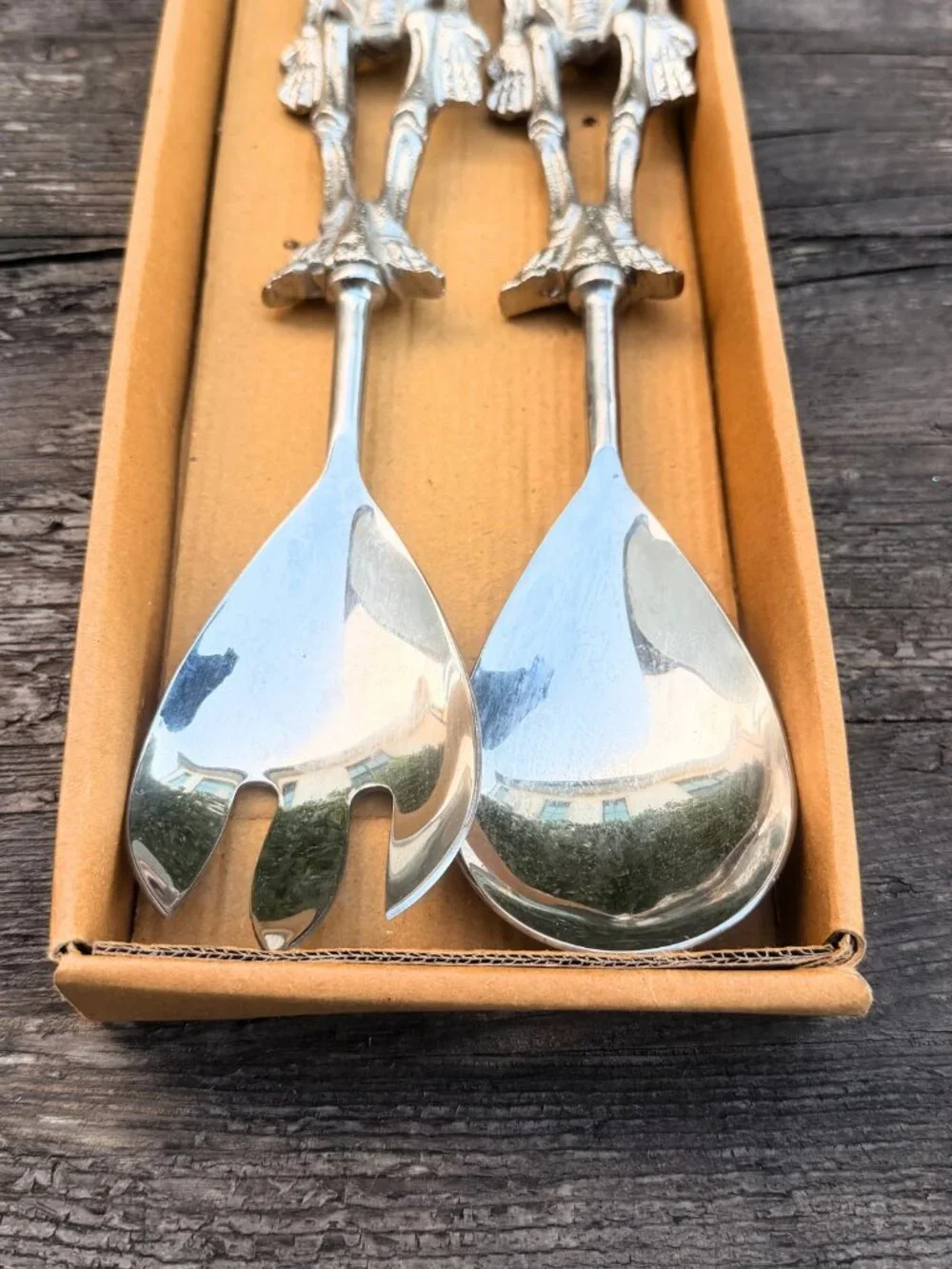 Skeleton Serving Spoon Fork Spooky 2 Piece Salad Servers Halloween Party Heavy